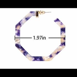 Jewelry - Navy and white resin hoop earrings Jewelry - Navy and white resin hoop earrings